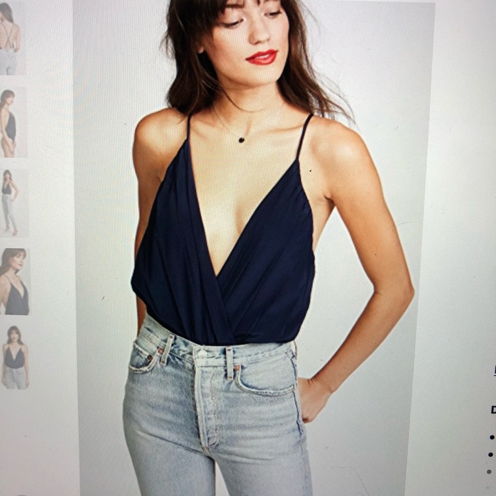 Alice Olivia Ballerina Bodysuits Cream & Navy silk